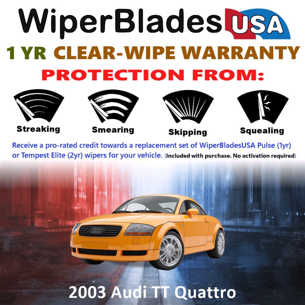 2003 Audi TT Quattro Front Wiper blades Set Includes 1yr Wear Warranty & Free Delivery