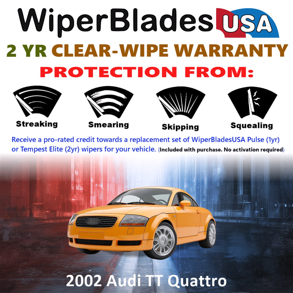 2002 Audi TT Quattro Front Wiper blades Set  Includes 2yr Wear Warranty & Free Delivery