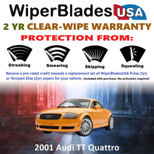 2001 Audi TT Quattro Front Wiper blades Set  Includes 2yr Wear Warranty & Free Delivery