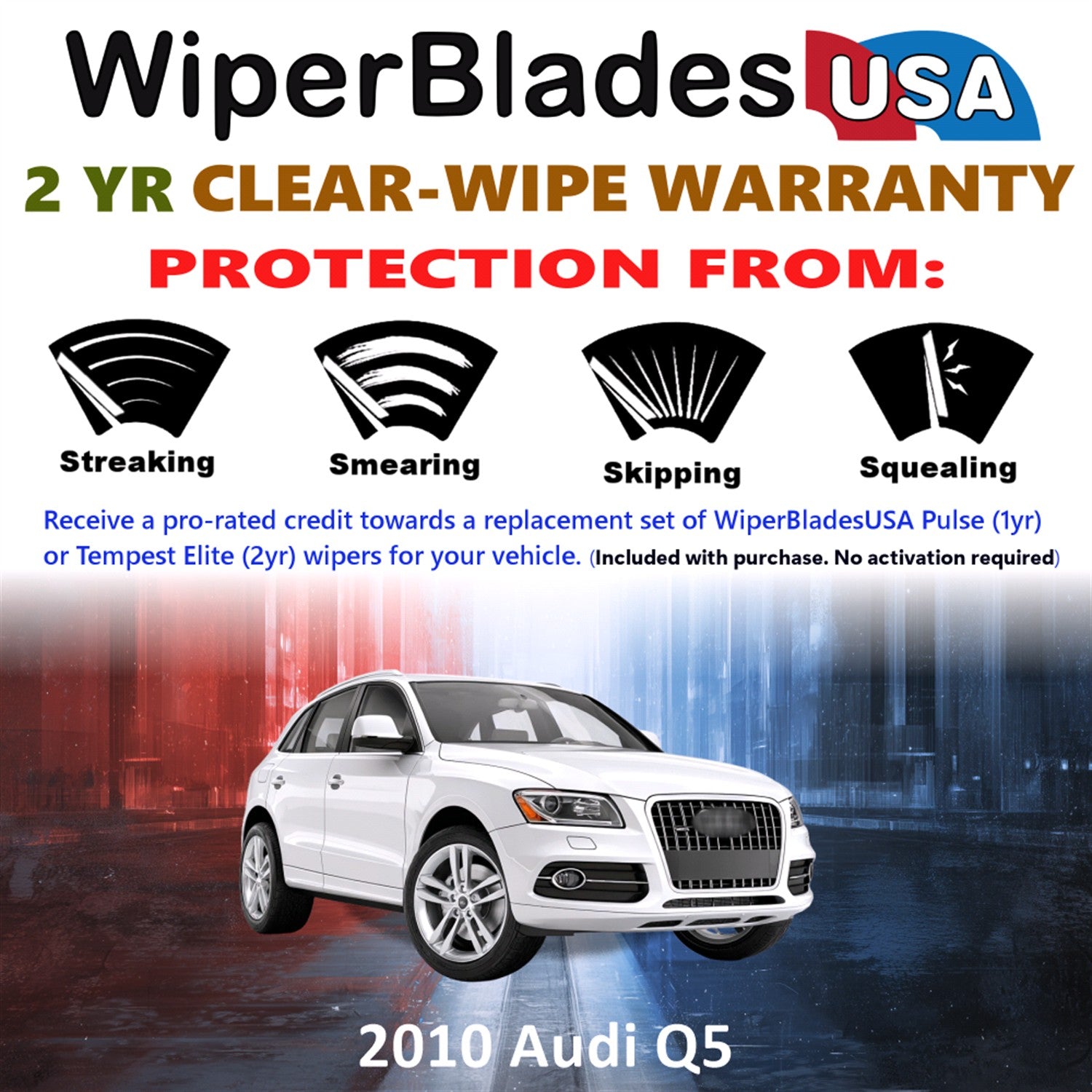 2010 Audi Q5 Front Wiper blades Set  Includes 2yr Wear Warranty & Free Delivery