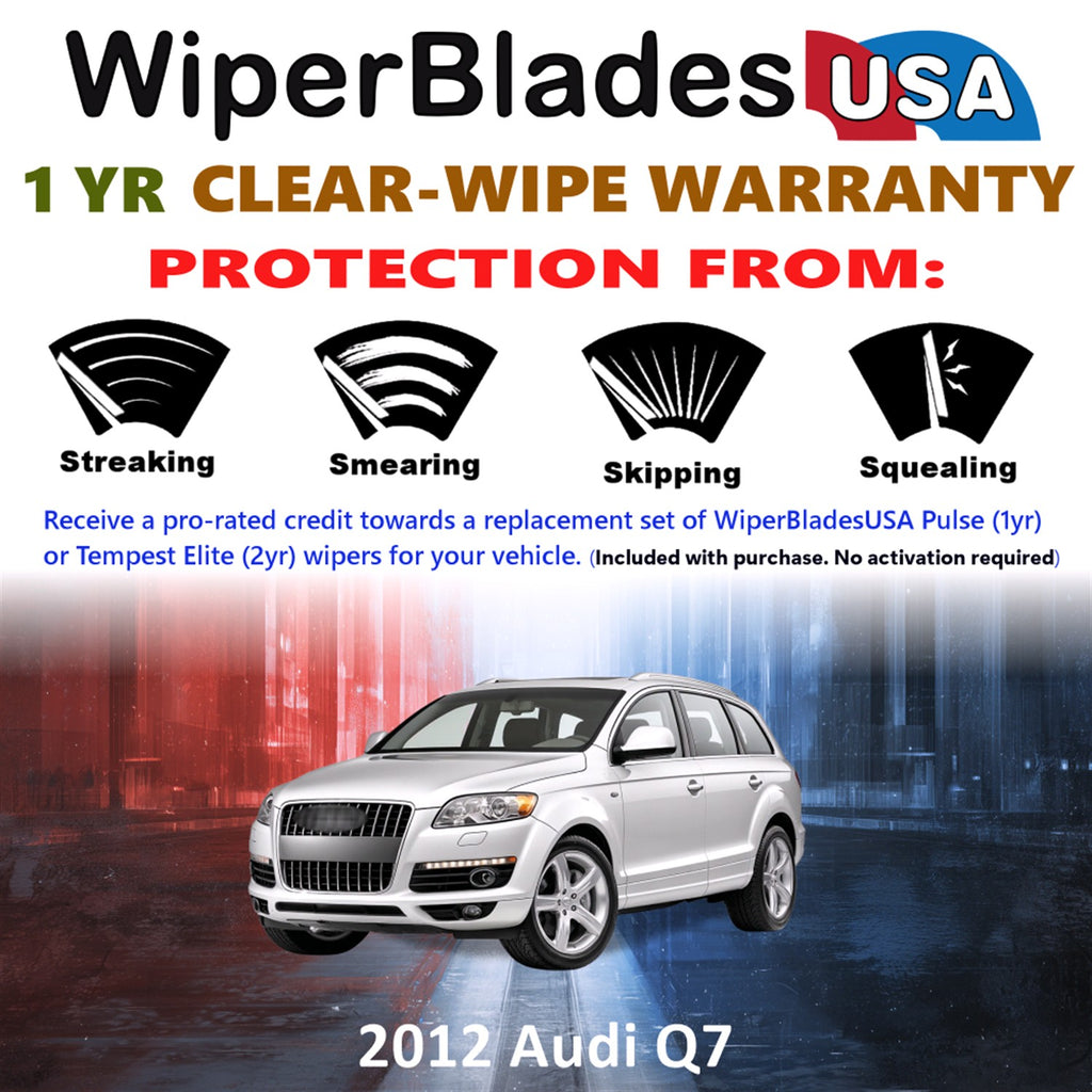 2012 Audi Q7 Front Wiper blades Set Includes 1yr Wear Warranty & Free Delivery