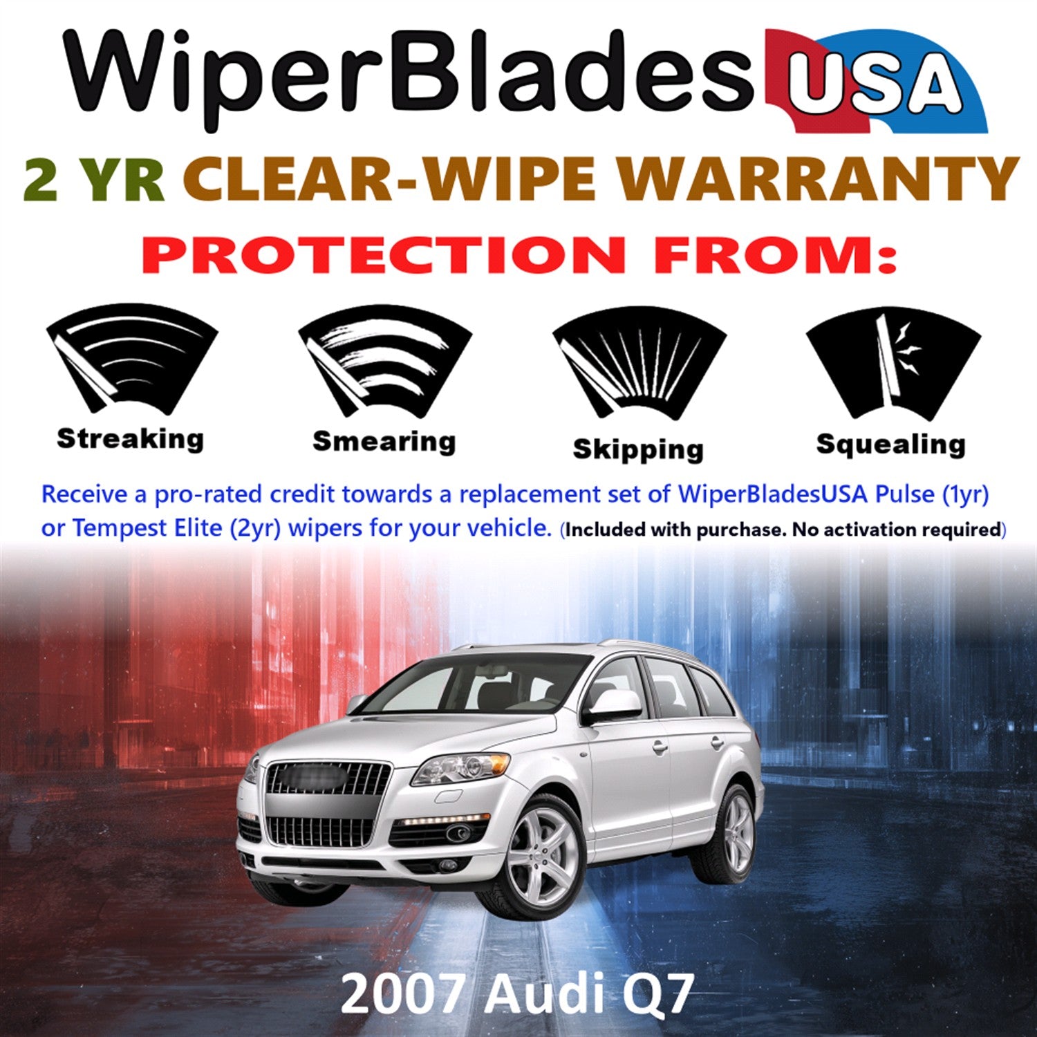 2007 Audi Q7 Front Wiper blades Set  Includes 2yr Wear Warranty & Free Delivery