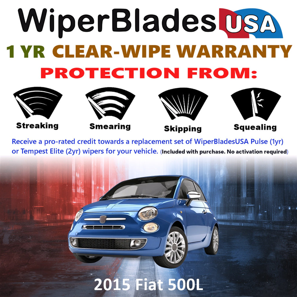 2015 Fiat 500L Front Wiper blades Set Includes 1yr Wear Warranty & Free Delivery