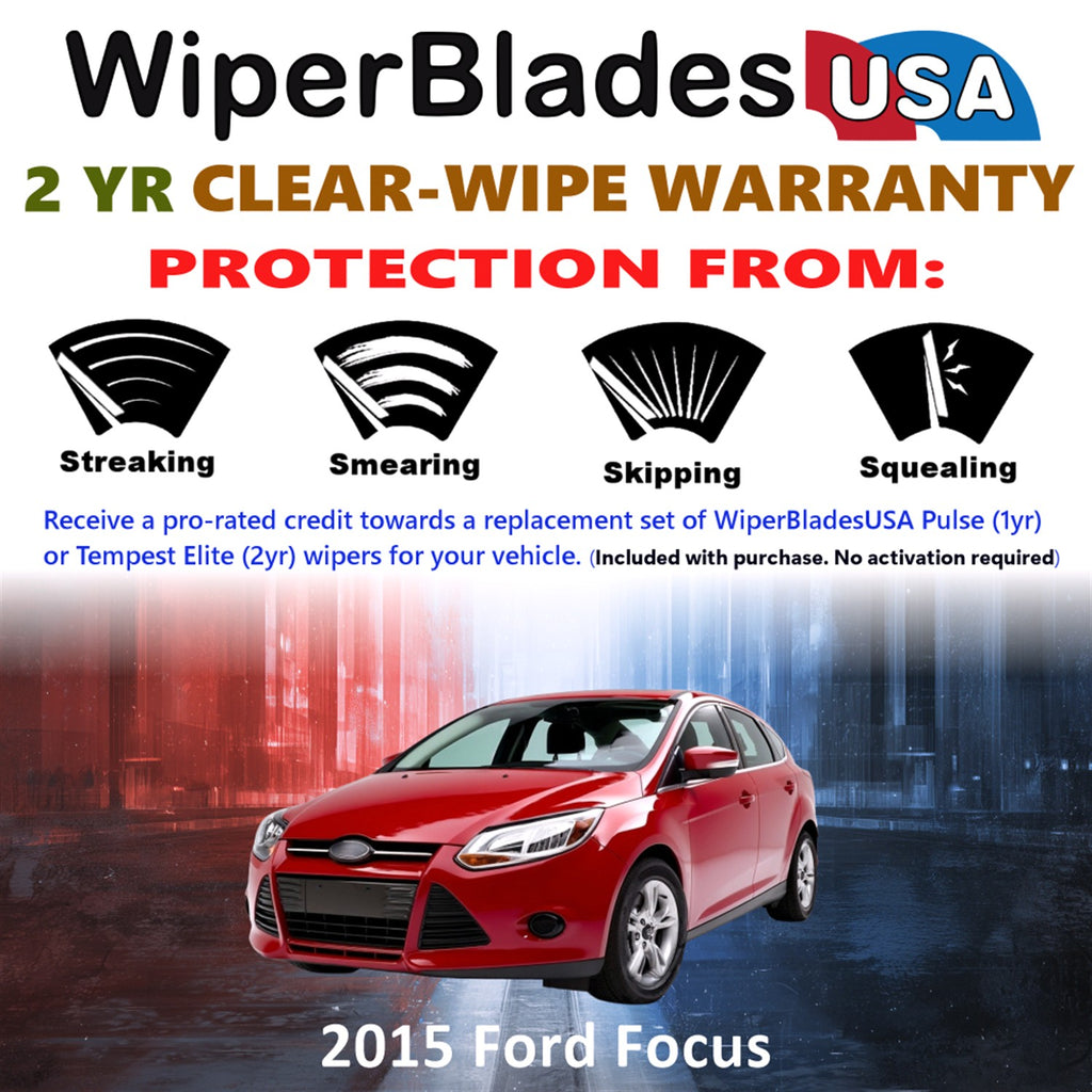 2015 Ford Focus Front Wiper blades Set  Includes 2yr Wear Warranty & Free Delivery