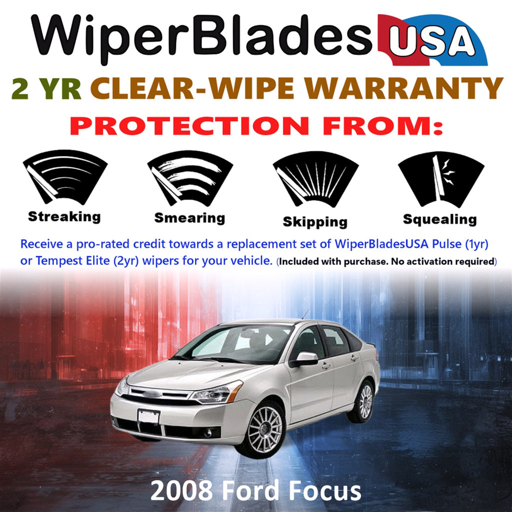 2008 Ford Focus Front Wiper blades Set  Includes 2yr Wear Warranty & Free Delivery