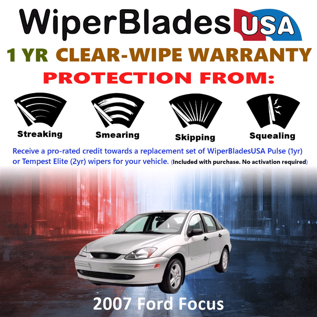 2007 Ford Focus Front Wiper blades Set Includes 1yr Wear Warranty & Free Delivery