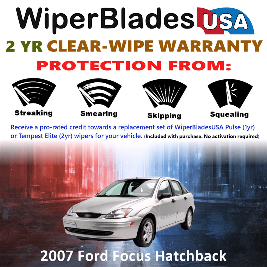 2007 Ford Focus Front Wiper blades Set  Includes 2yr Wear Warranty & Free Delivery