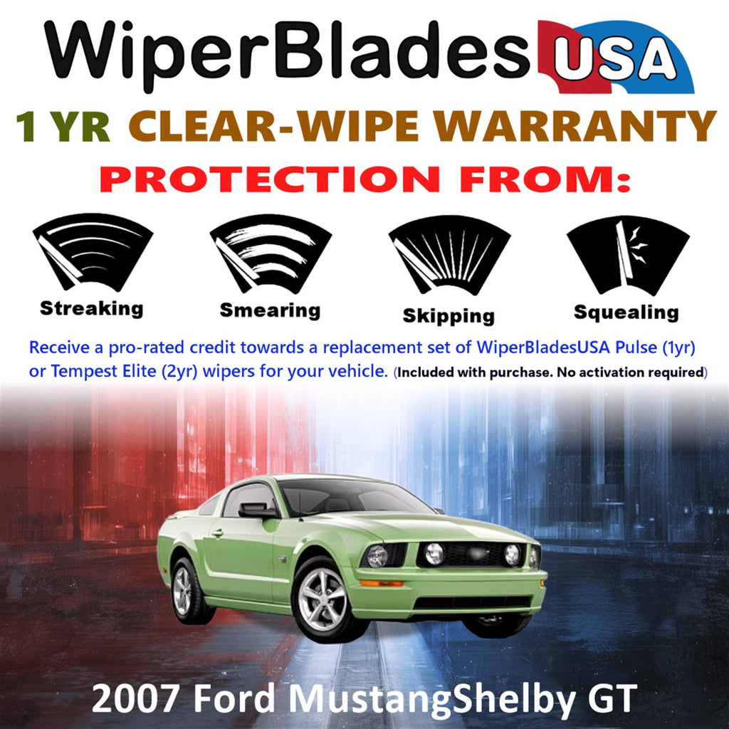2007 Ford Mustang Shelby GT Front Wiper blades Set Includes 1yr Wear Warranty & Free Delivery