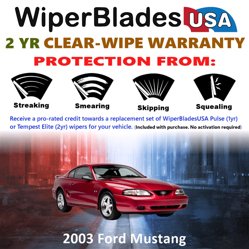 2003 Ford Mustang Front Wiper blades Set  Includes 2yr Wear Warranty & Free Delivery