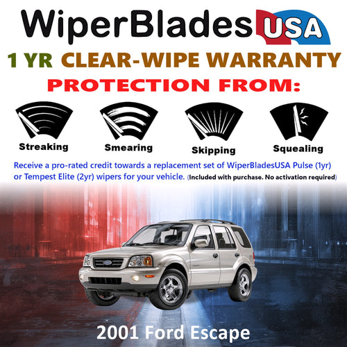 2001 Ford Escape Front Wiper blades Set Includes 1yr Wear Warranty & Free Delivery