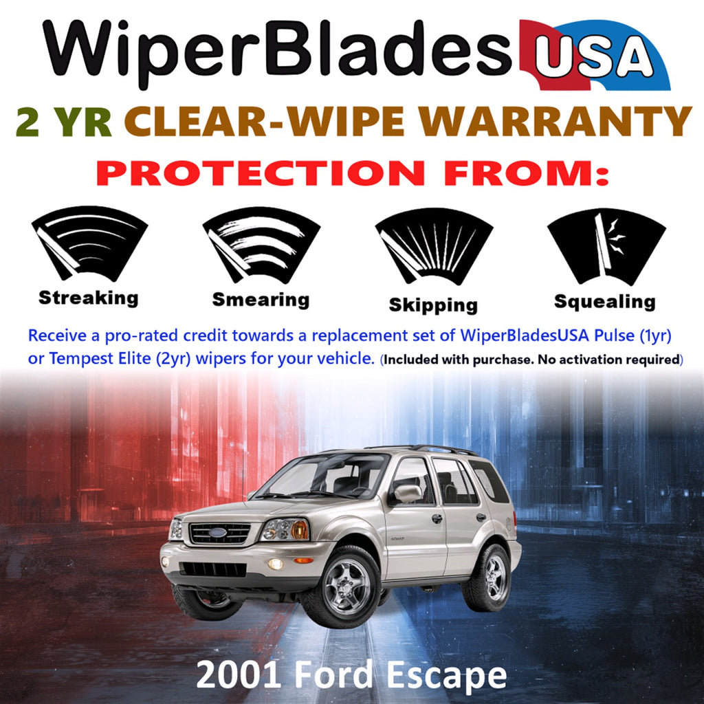 2001 Ford Escape Front Wiper blades Set  Includes 2yr Wear Warranty & Free Delivery