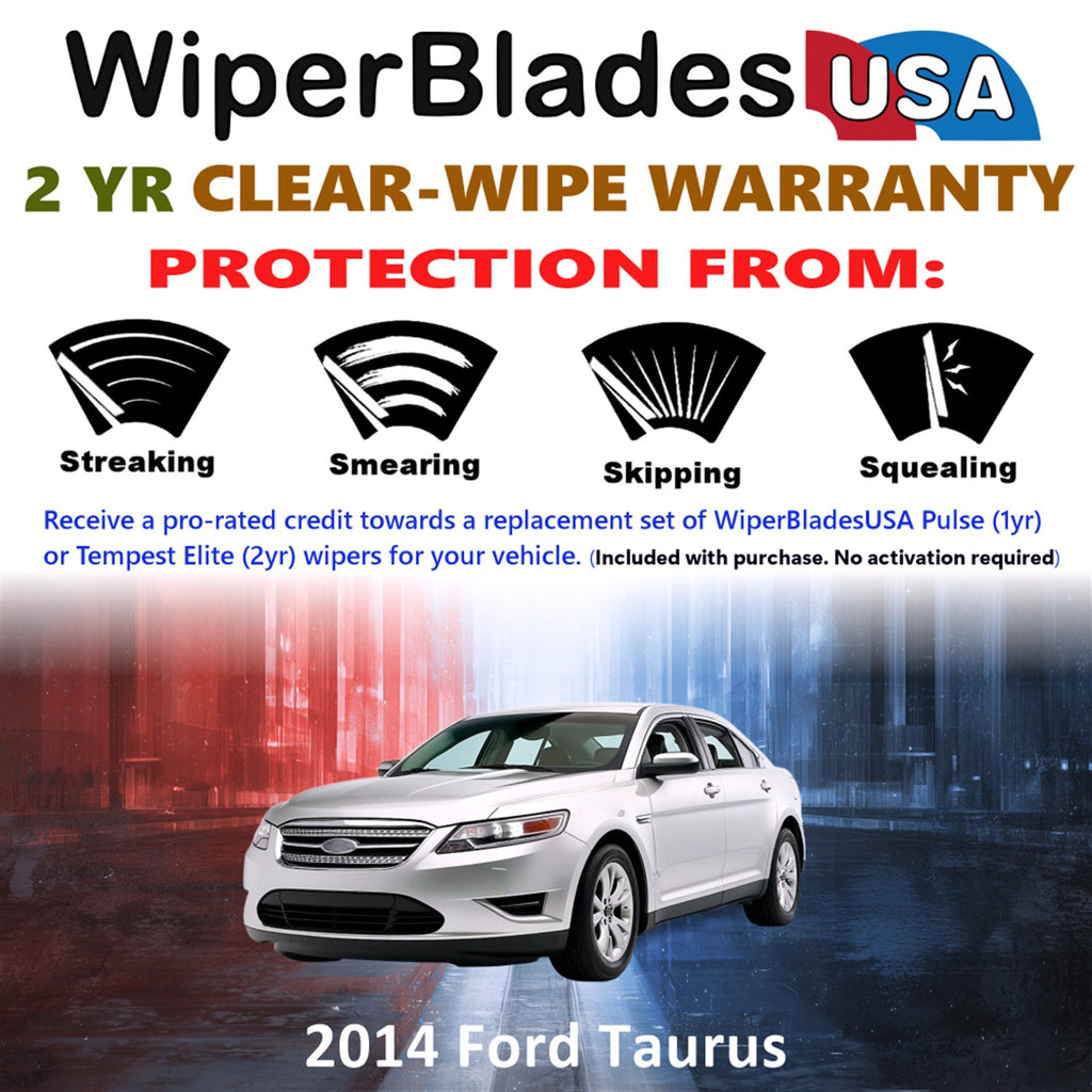 2014 Ford Taurus Front Wiper blades Set  Includes 2yr Wear Warranty & Free Delivery