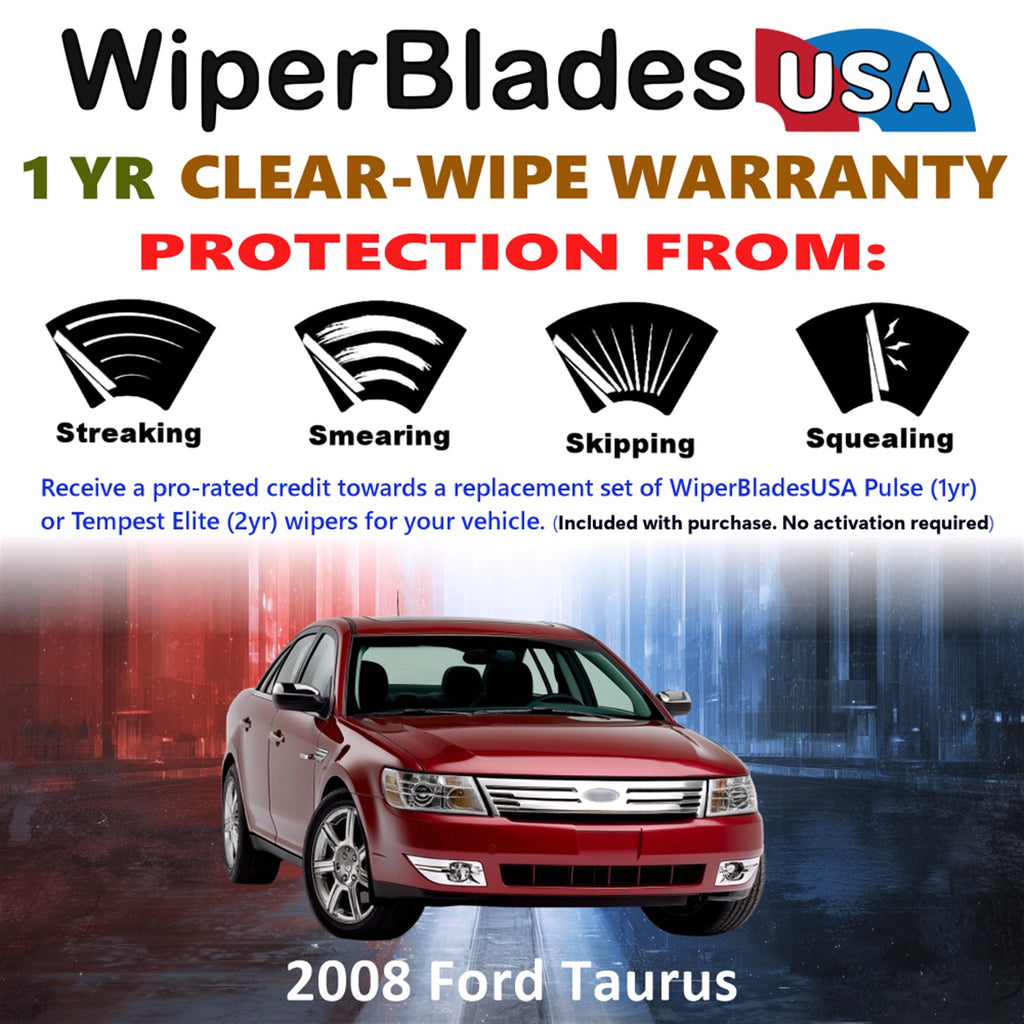 2008 Ford Taurus Front Wiper blades Set Includes 1yr Wear Warranty & Free Delivery