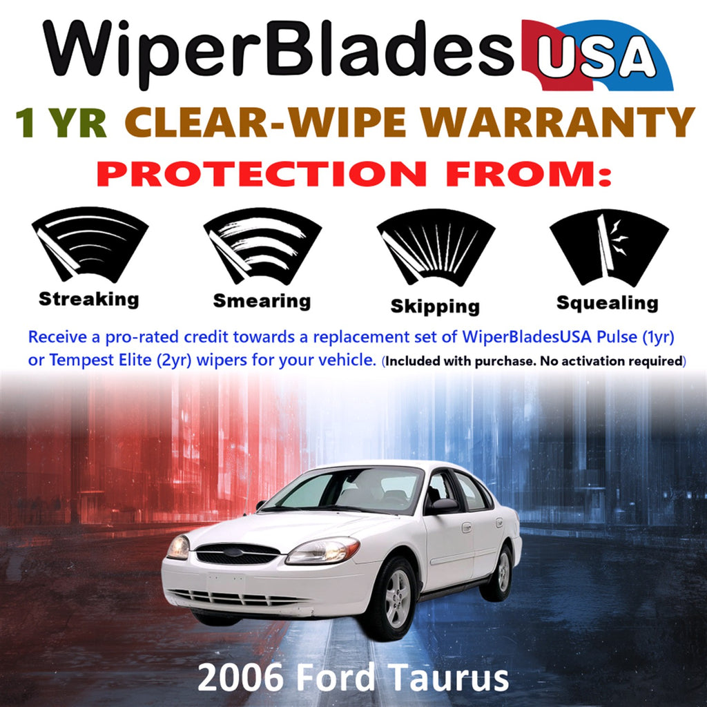 2006 Ford Taurus Front Wiper blades Set Includes 1yr Wear Warranty & Free Delivery