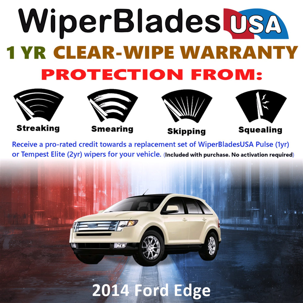 2014 Ford Edge Front Wiper blades Set Includes 1yr Wear Warranty & Free Delivery
