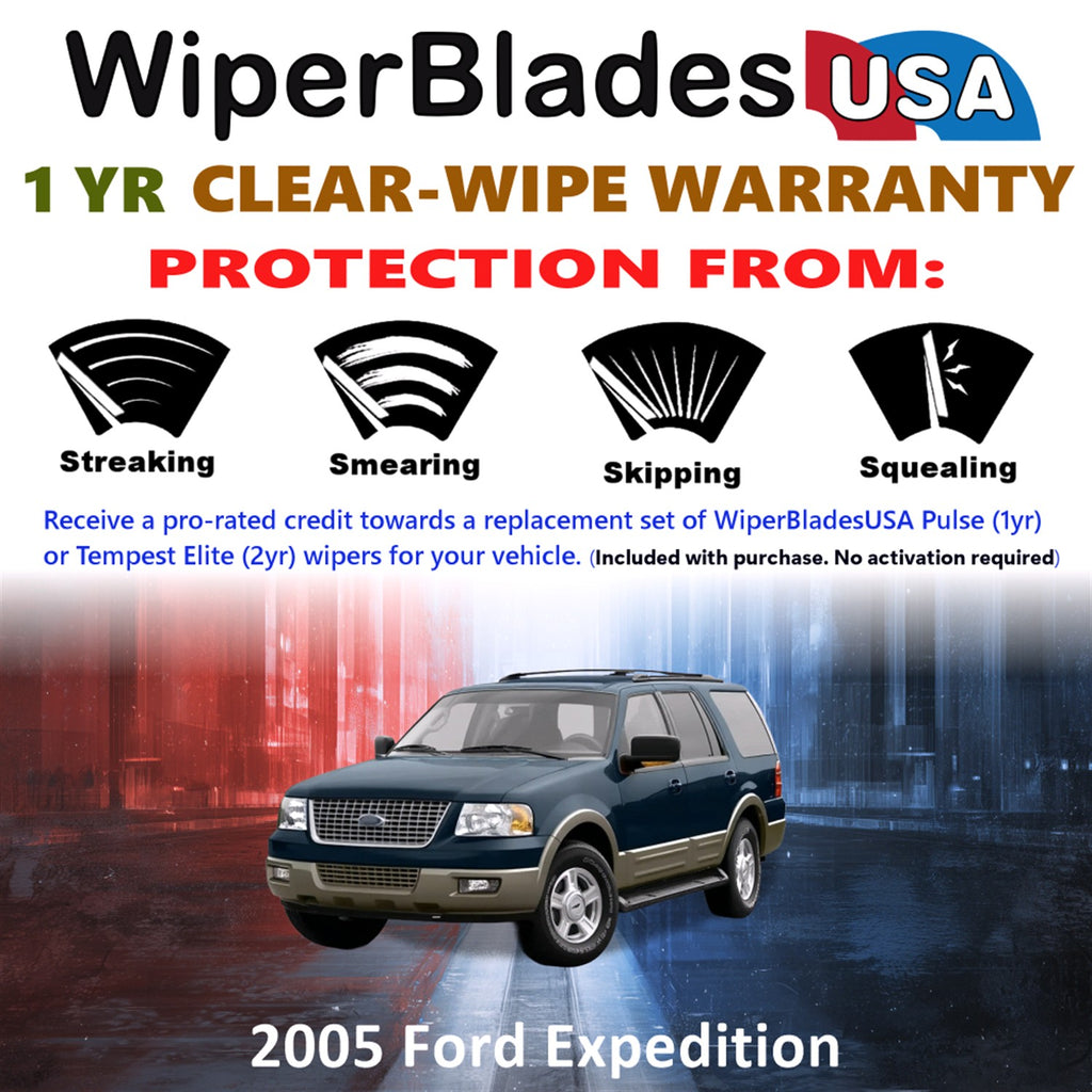2005 Ford Expedition Front Wiper blades Set Includes 1yr Wear Warranty & Free Delivery
