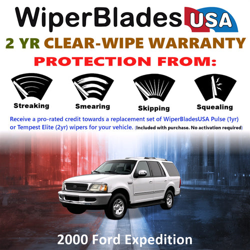 2000 Ford Expedition Front Wiper blades Set  Includes 2yr Wear Warranty & Free Delivery