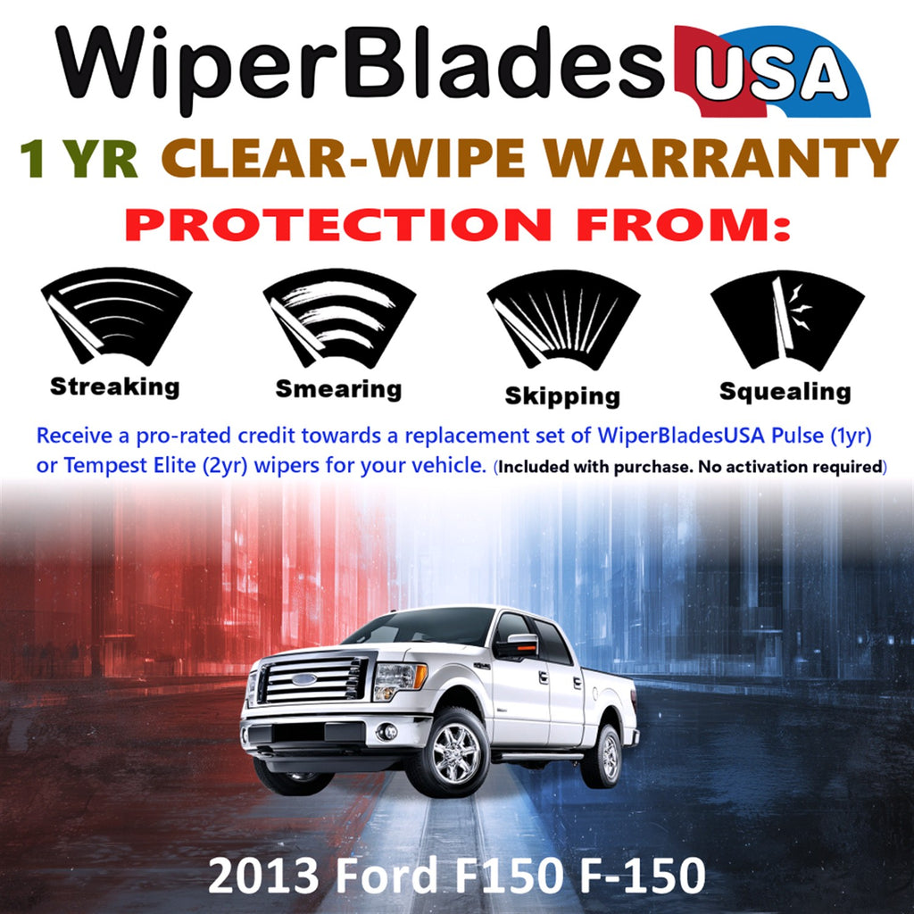2013 Ford F150 F-150  Front Wiper blades Set Includes 1yr Wear Warranty & Free Delivery