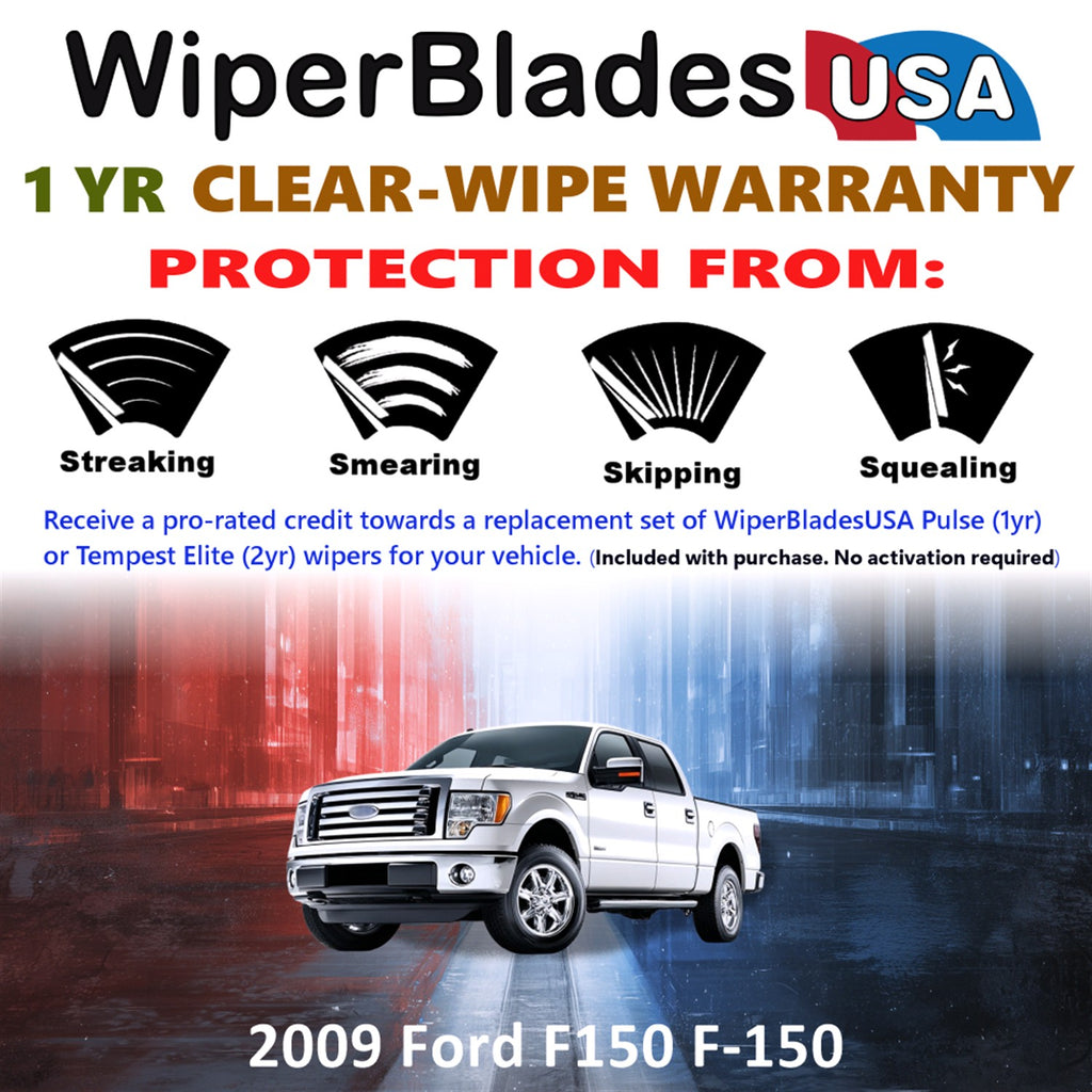2009 Ford F150 F-150  Front Wiper blades Set Includes 1yr Wear Warranty & Free Delivery