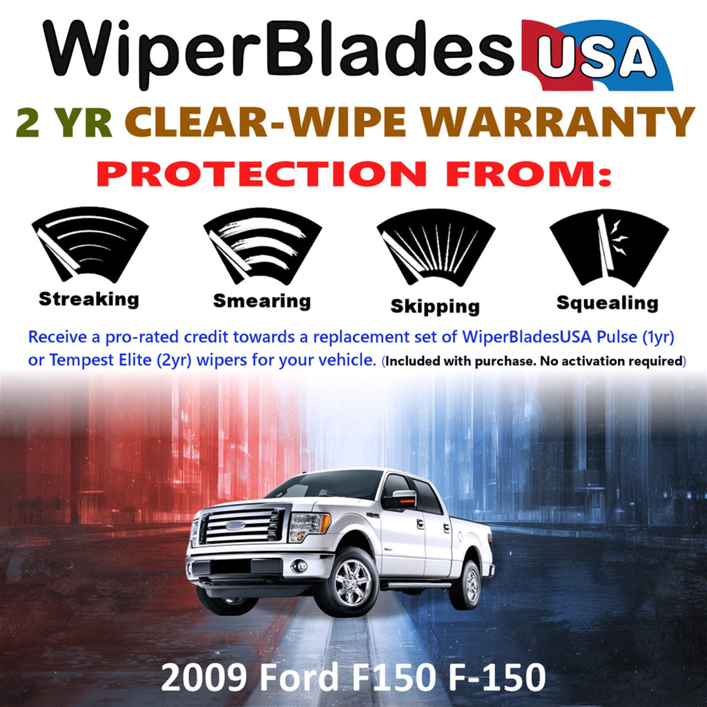 2009 Ford F150 F-150  Front Wiper blades Set  Includes 2yr Wear Warranty & Free Delivery