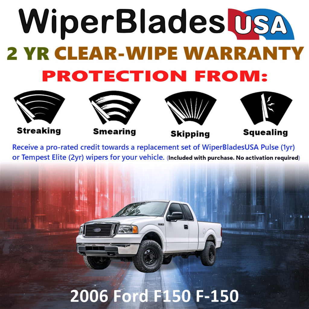 2006 Ford F150 F-150  Front Wiper blades Set  Includes 2yr Wear Warranty & Free Delivery