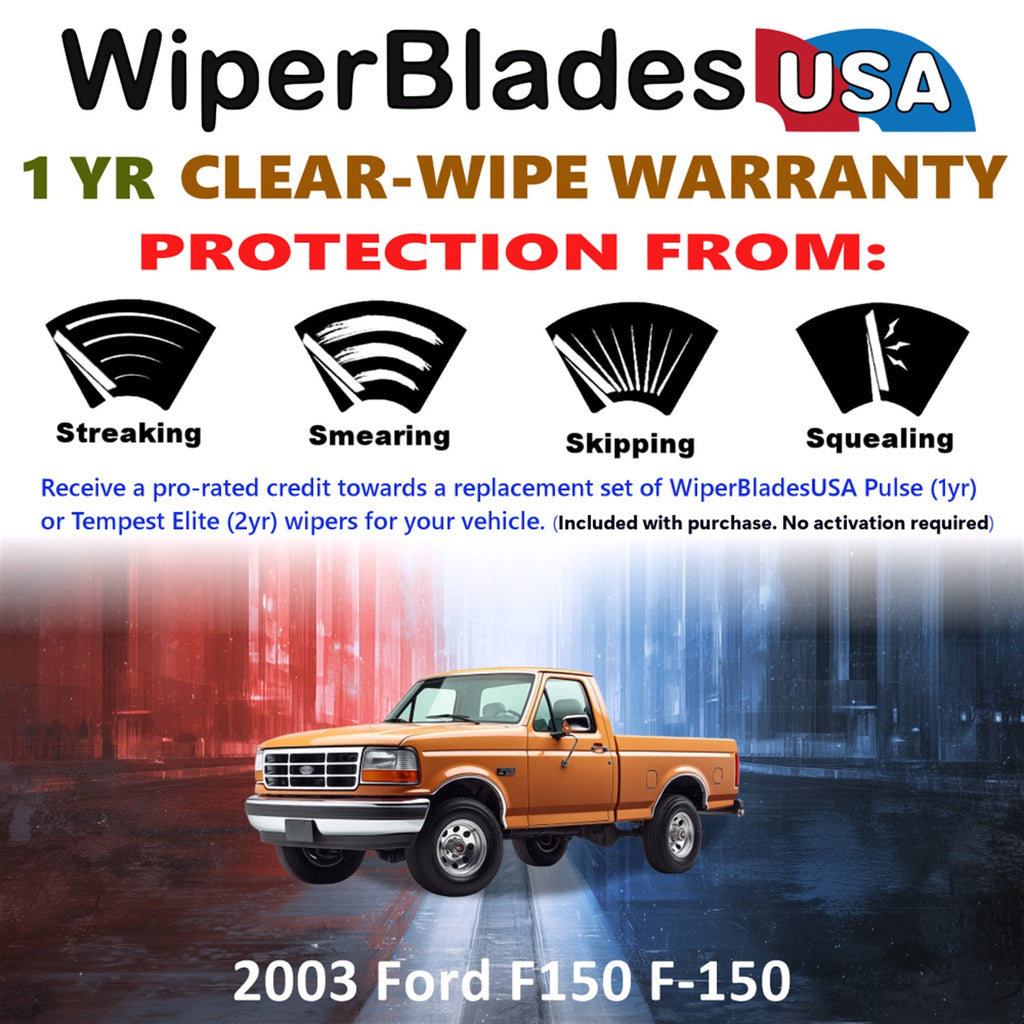 2003 Ford F150 F-150  Front Wiper blades Set Includes 1yr Wear Warranty & Free Delivery