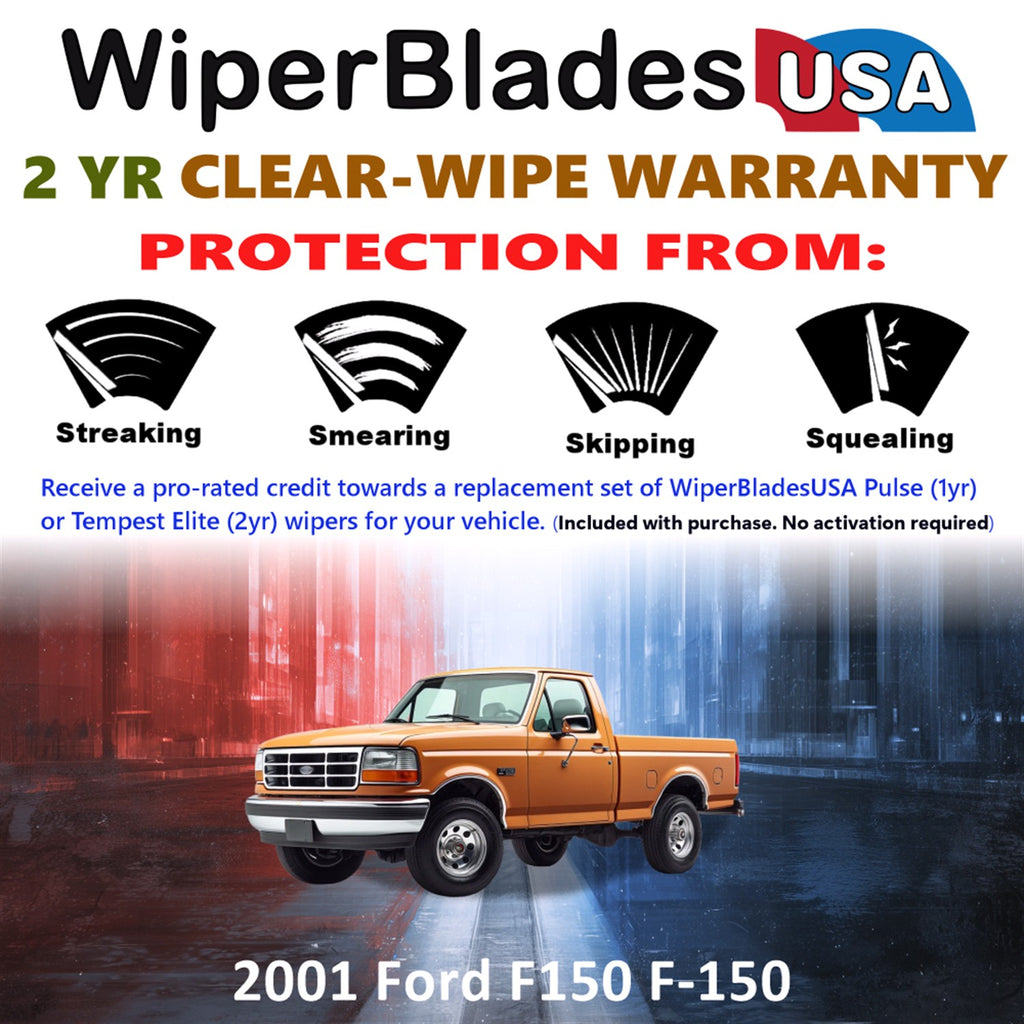 2001 Ford F150 F-150  Front Wiper blades Set  Includes 2yr Wear Warranty & Free Delivery