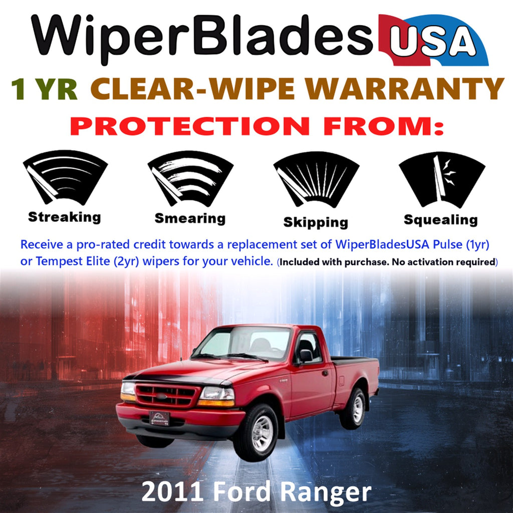 2011 Ford Ranger Front Wiper blades Set Includes 1yr Wear Warranty & Free Delivery