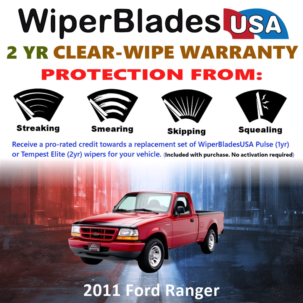 2011 Ford Ranger Front Wiper blades Set  Includes 2yr Wear Warranty & Free Delivery