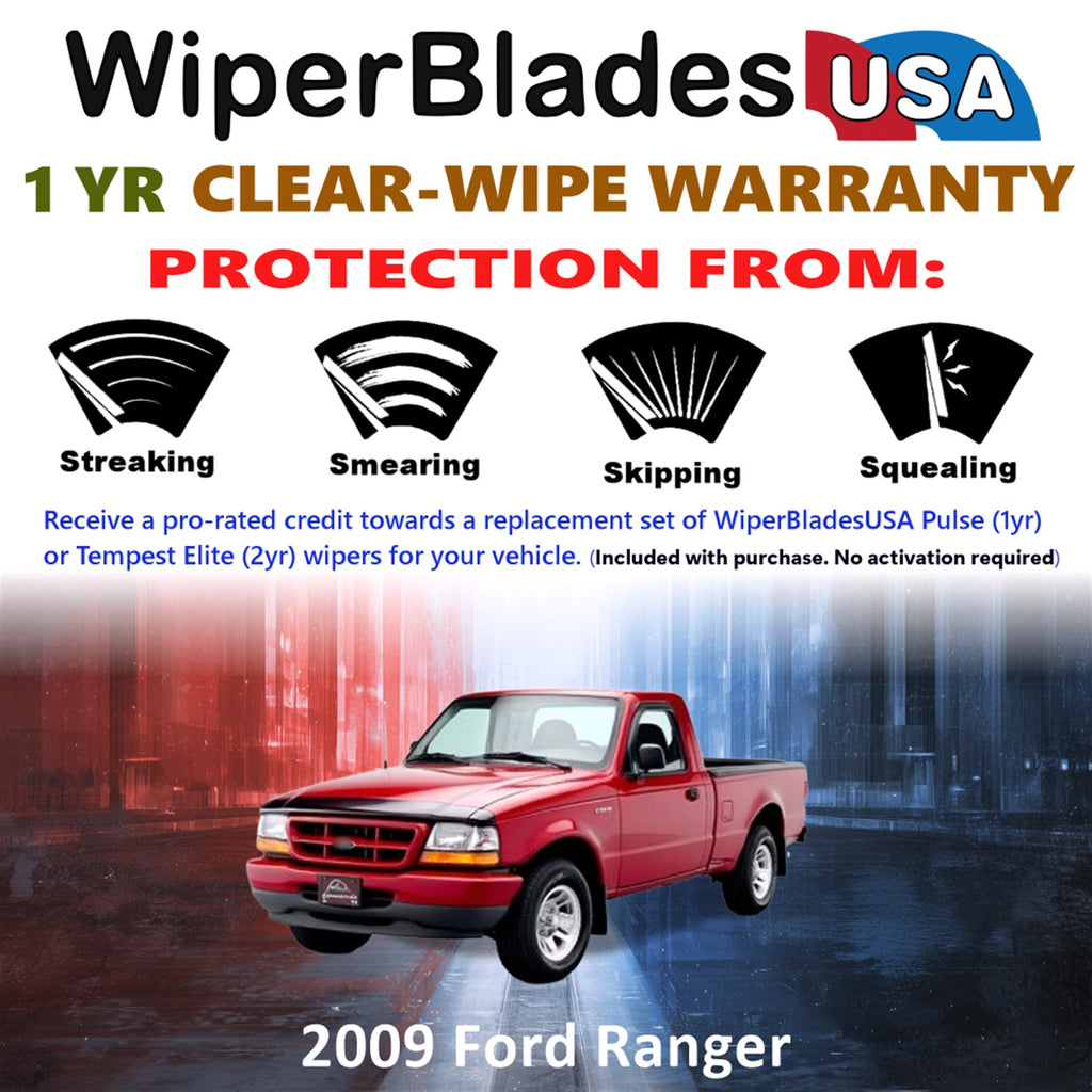 2009 Ford Ranger Front Wiper blades Set Includes 1yr Wear Warranty & Free Delivery