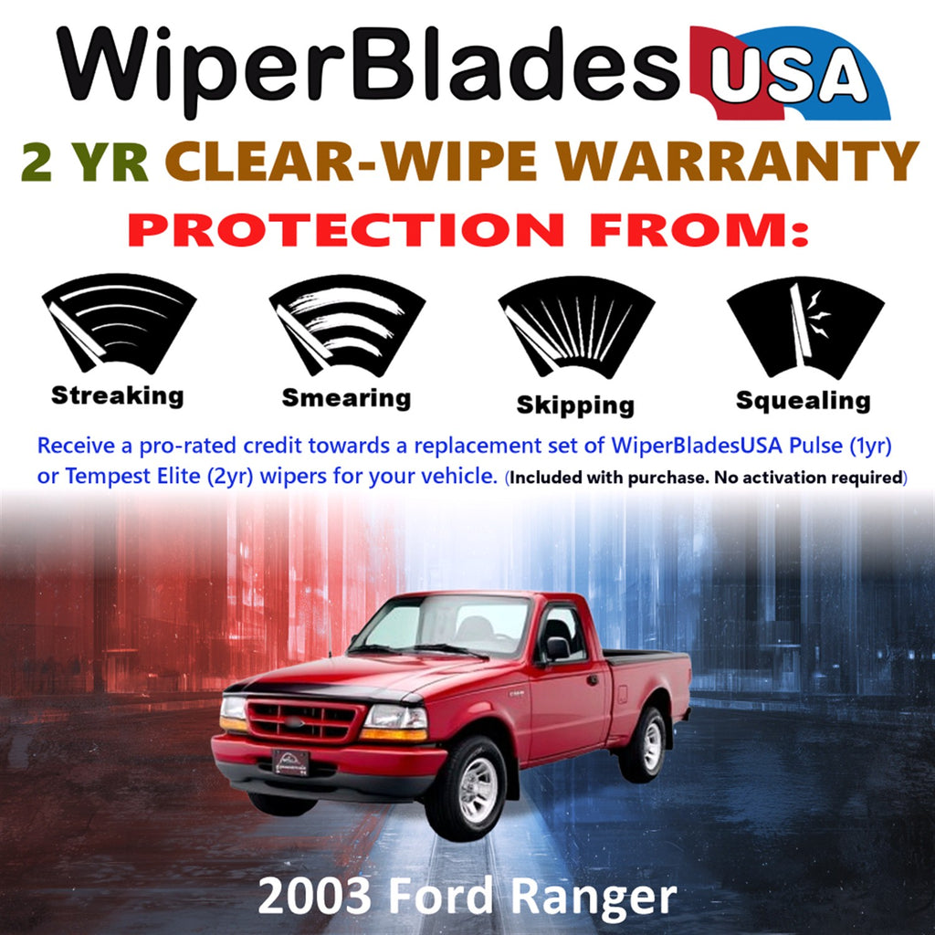 2003 Ford Ranger Front Wiper blades Set  Includes 2yr Wear Warranty & Free Delivery