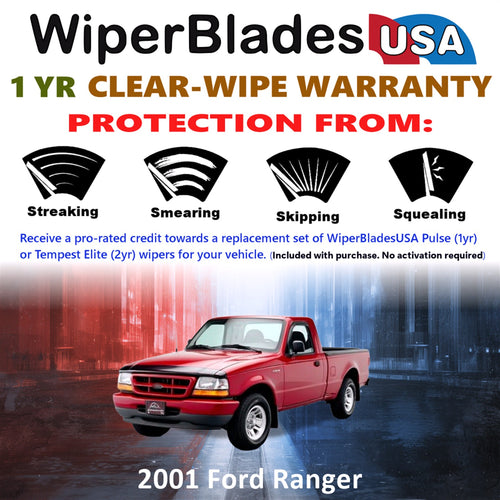2001 Ford Ranger Front Wiper blades Set Includes 1yr Wear Warranty & Free Delivery