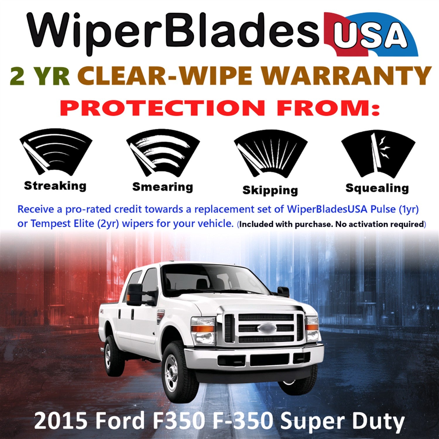2015 Ford F350 F-350 Super Duty Front Wiper blades Set  Includes 2yr Wear Warranty & Free Delivery