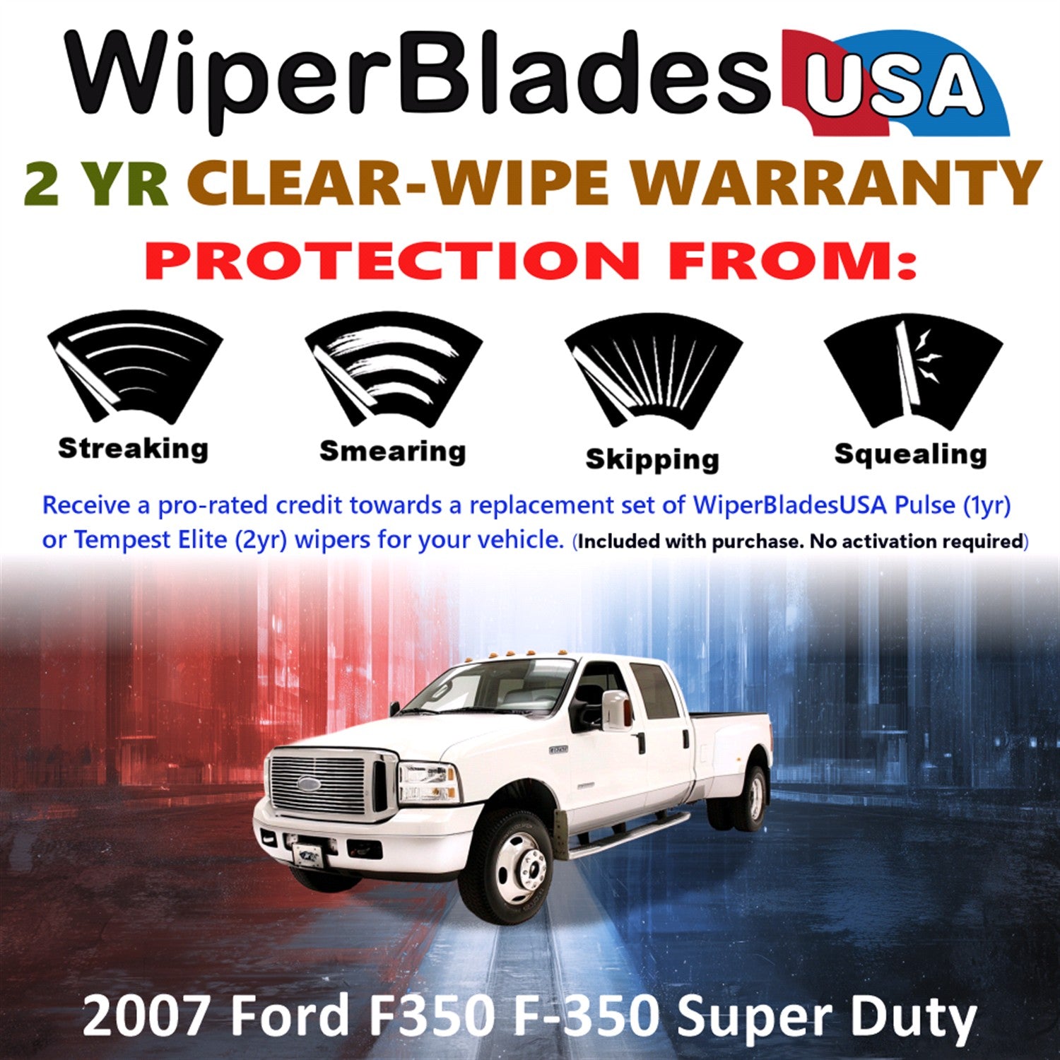 2007 Ford F350 F-350 Super Duty Front Wiper blades Set  Includes 2yr Wear Warranty & Free Delivery