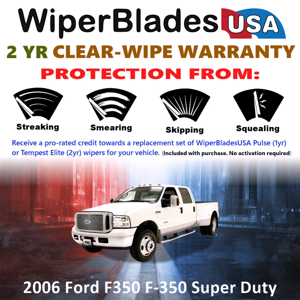 2006 Ford F350 F-350 Super Duty Front Wiper blades Set  Includes 2yr Wear Warranty & Free Delivery