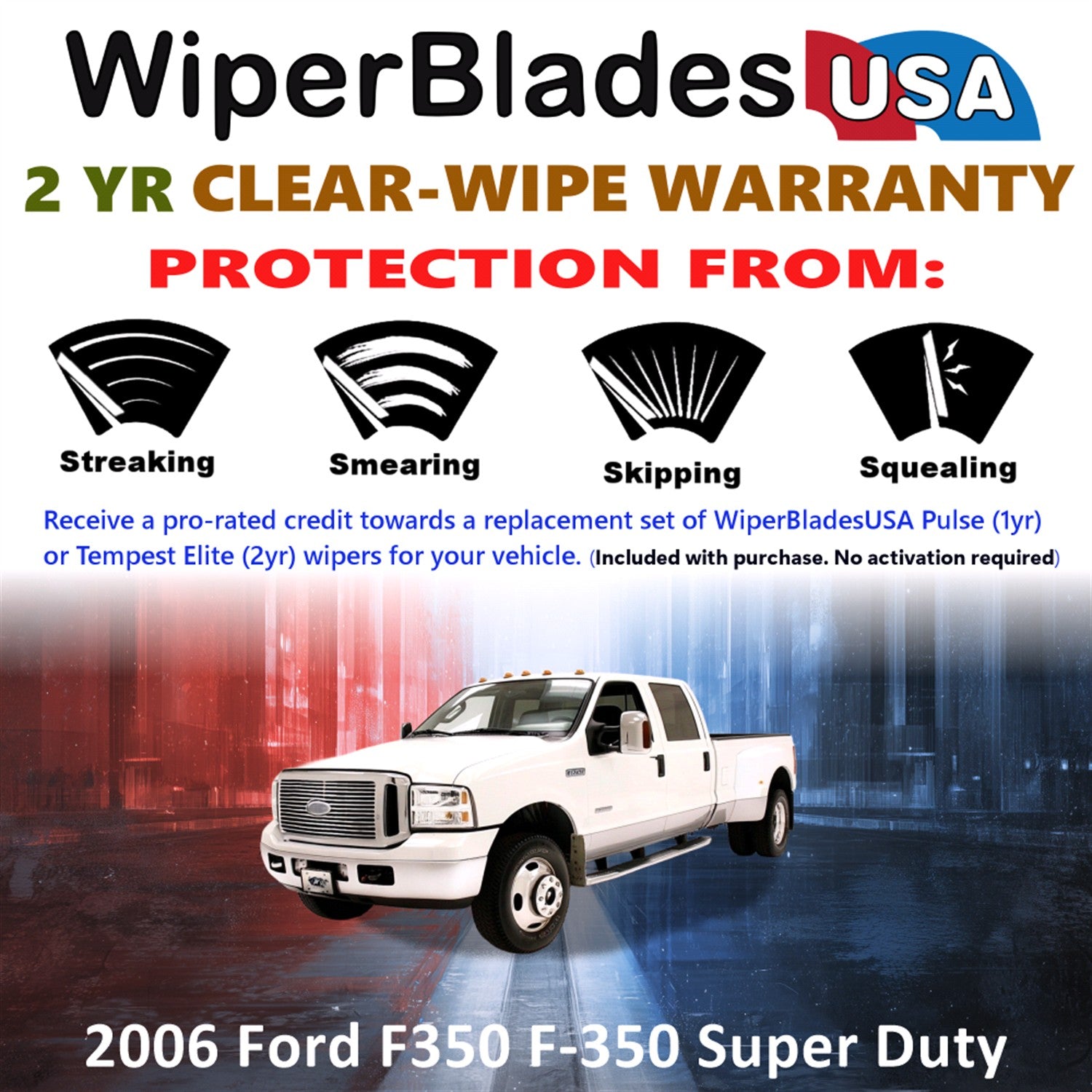 2006 Ford F350 F-350 Super Duty Front Wiper blades Set  Includes 2yr Wear Warranty & Free Delivery
