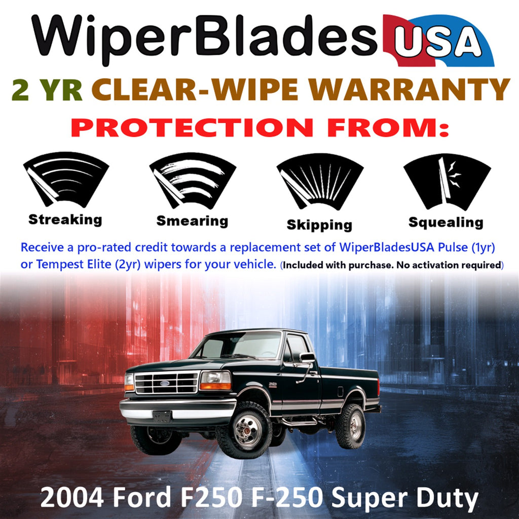 2004 Ford F250 F-250 Super Duty Front Wiper blades Set  Includes 2yr Wear Warranty & Free Delivery