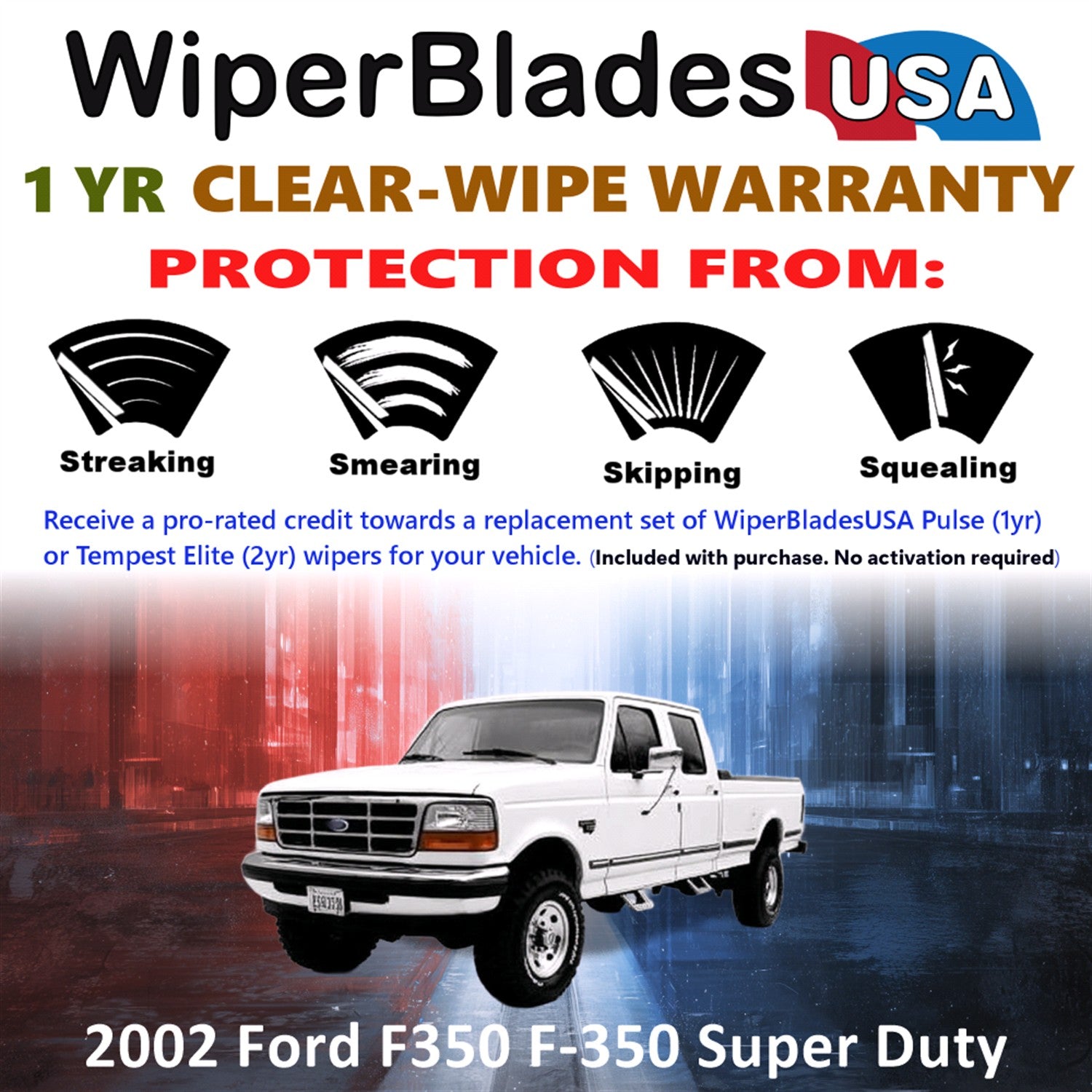 2002 Ford F350 F-350 Super Duty Front Wiper blades Set Includes 1yr Wear Warranty & Free Delivery