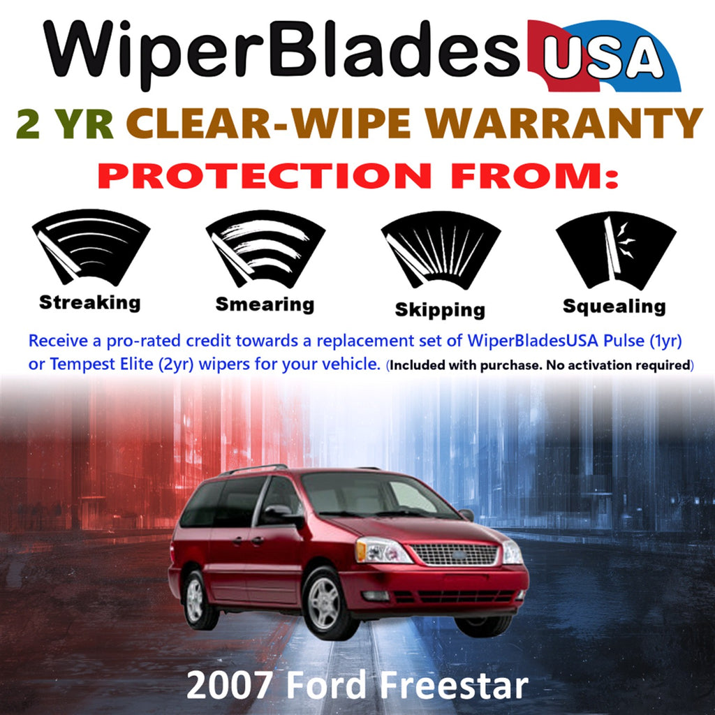 2007 Ford Freestar Front Wiper blades Set  Includes 2yr Wear Warranty & Free Delivery
