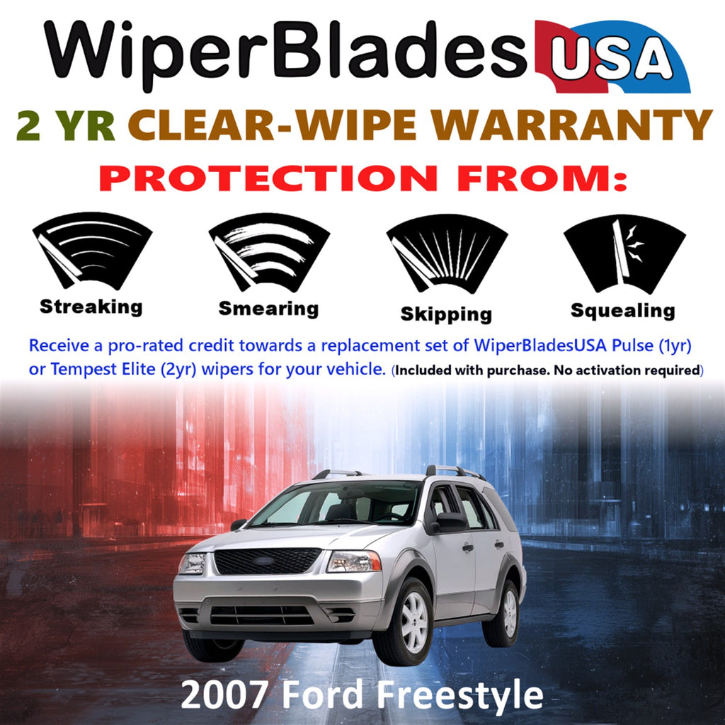 2007 Ford Freestyle Front Wiper blades Set  Includes 2yr Wear Warranty & Free Delivery