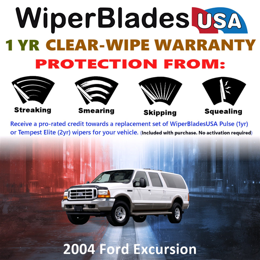 2004 Ford Excursion Front Wiper blades Set Includes 1yr Wear Warranty & Free Delivery