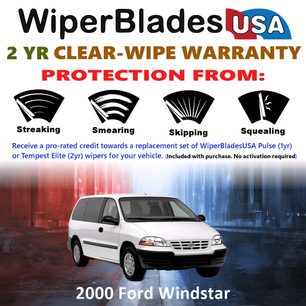2000 Ford Windstar Front Wiper blades Set  Includes 2yr Wear Warranty & Free Delivery