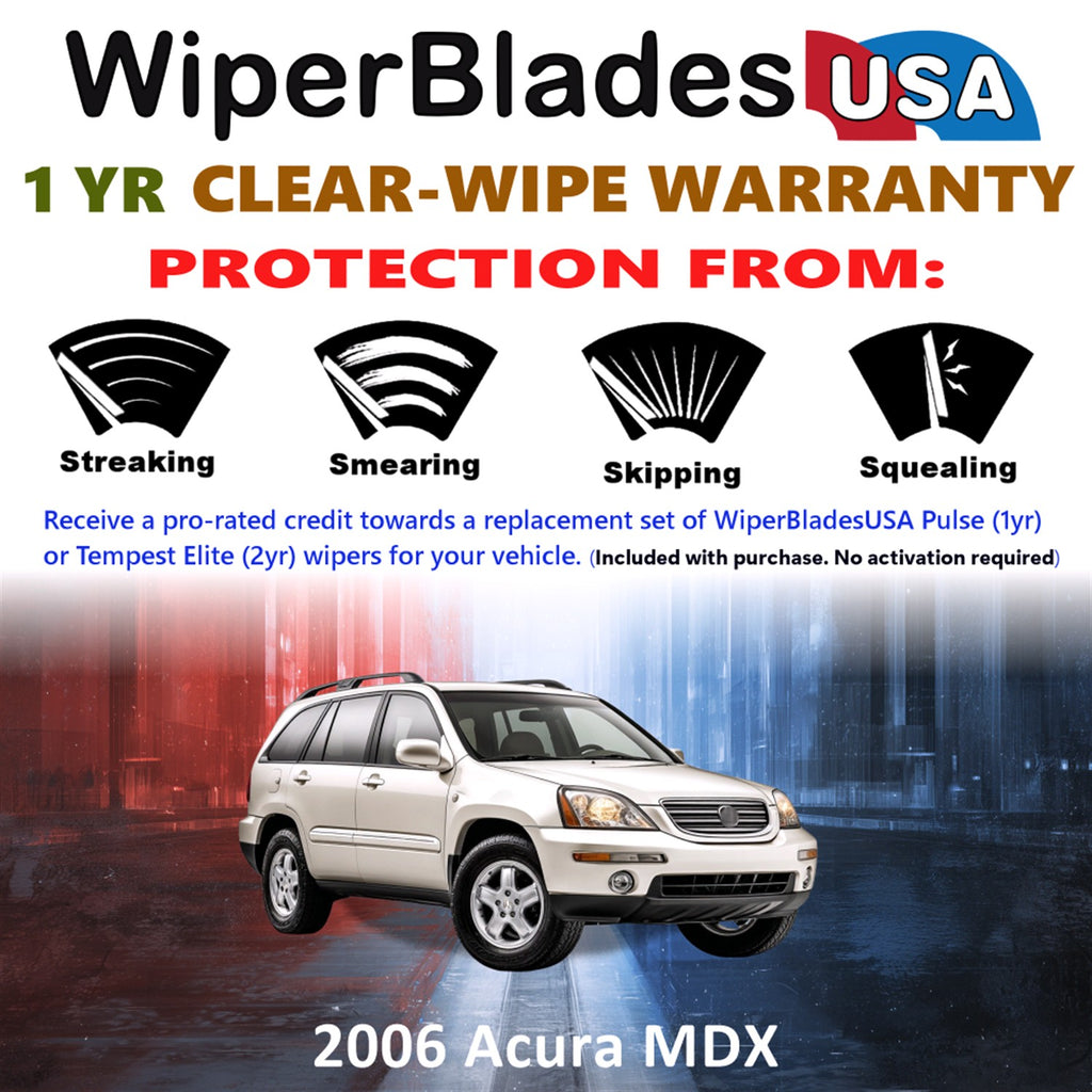 2006 Acura MDX Front Wiper blades Set Includes 1yr Wear Warranty & Free Delivery