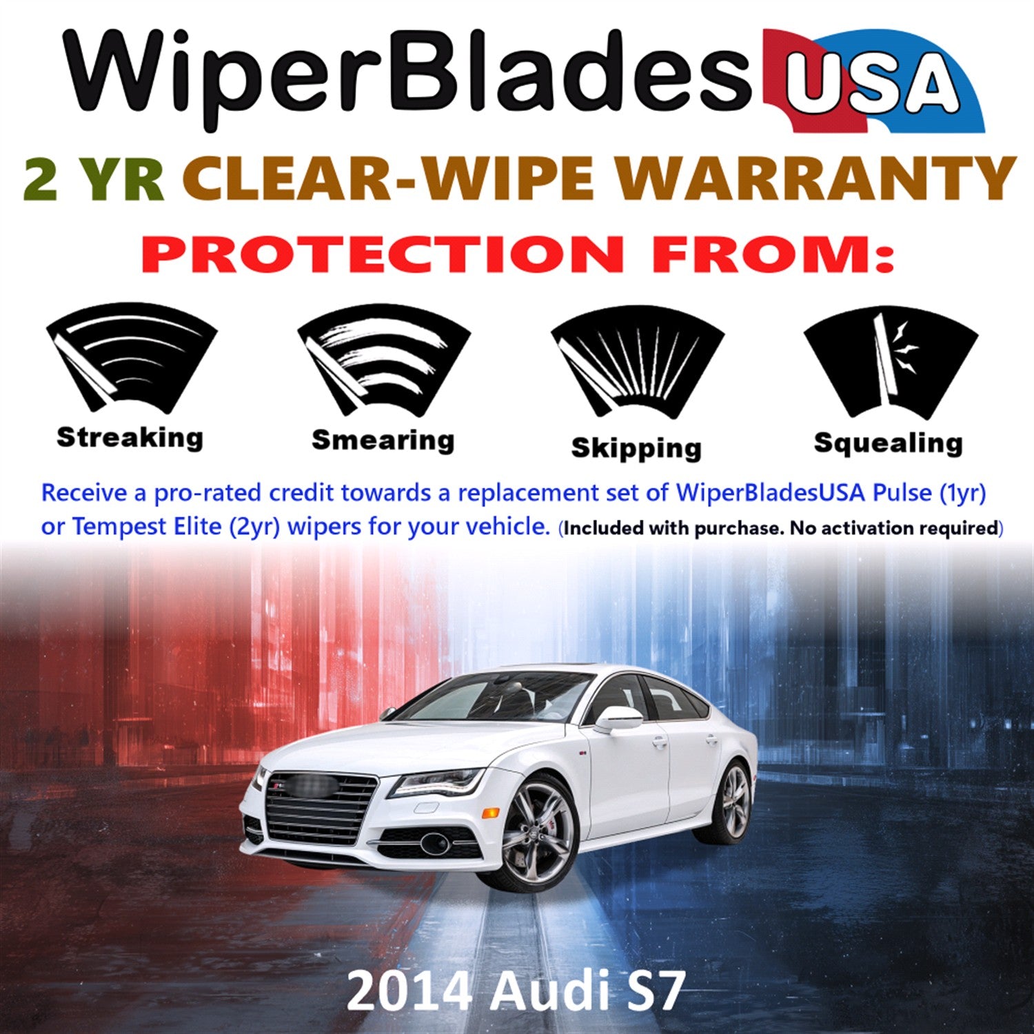 2014 Audi S7 Front Wiper blades Set  Includes 2yr Wear Warranty & Free Delivery