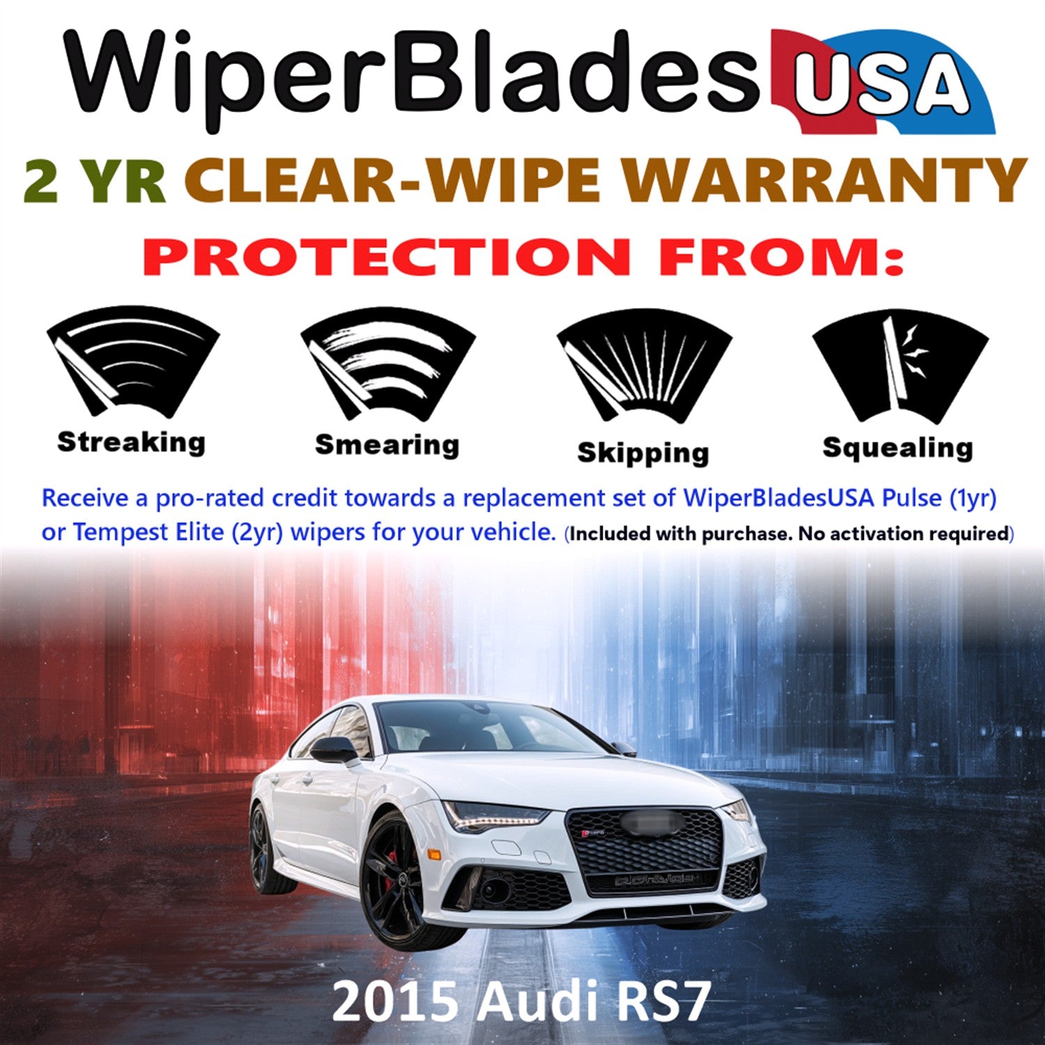 2015 Audi RS7 Front Wiper blades Set  Includes 2yr Wear Warranty & Free Delivery