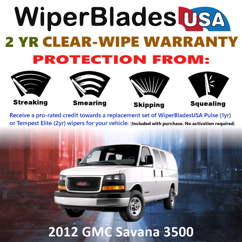 2012 GMC Savana 3500 Front Wiper blades Set  Includes 2yr Wear Warranty & Free Delivery
