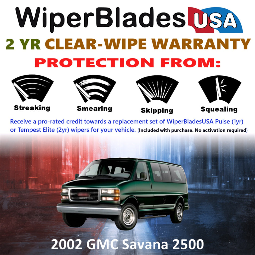 2002 GMC Savana 2500 Front Wiper blades Set  Includes 2yr Wear Warranty & Free Delivery