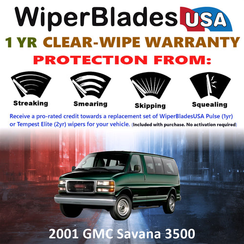 2001 GMC Savana 3500 Front Wiper blades Set Includes 1yr Wear Warranty & Free Delivery