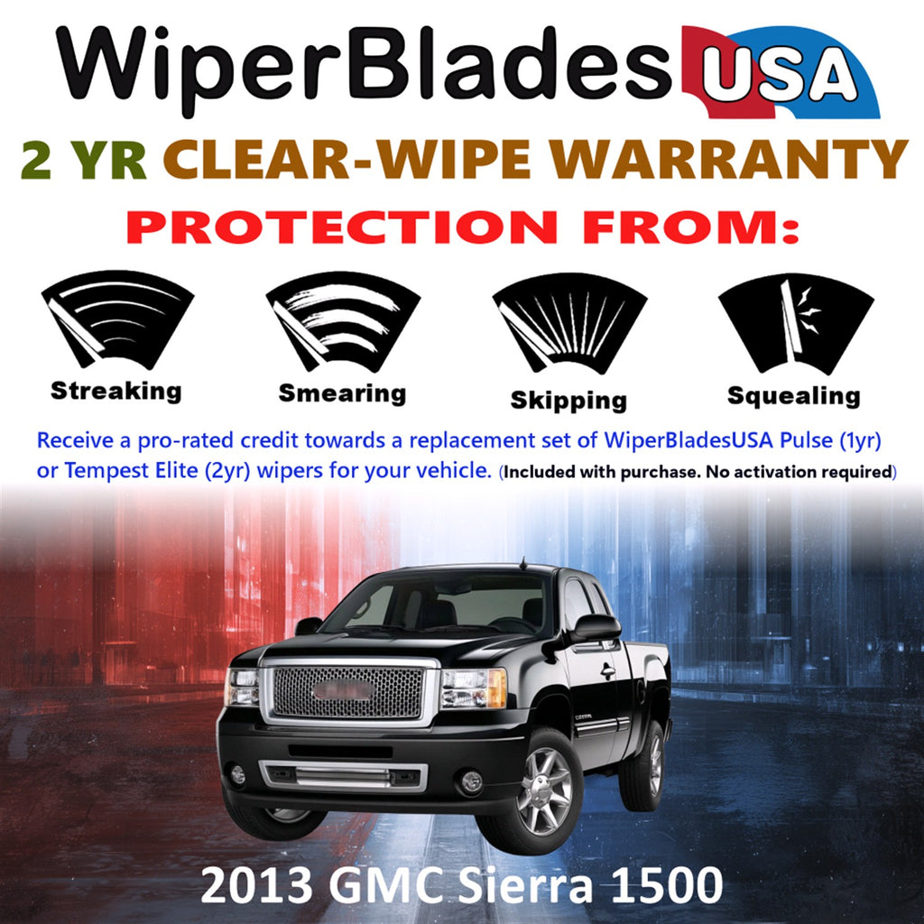 2013 GMC Sierra 1500 Front Wiper blades Set  Includes 2yr Wear Warranty & Free Delivery