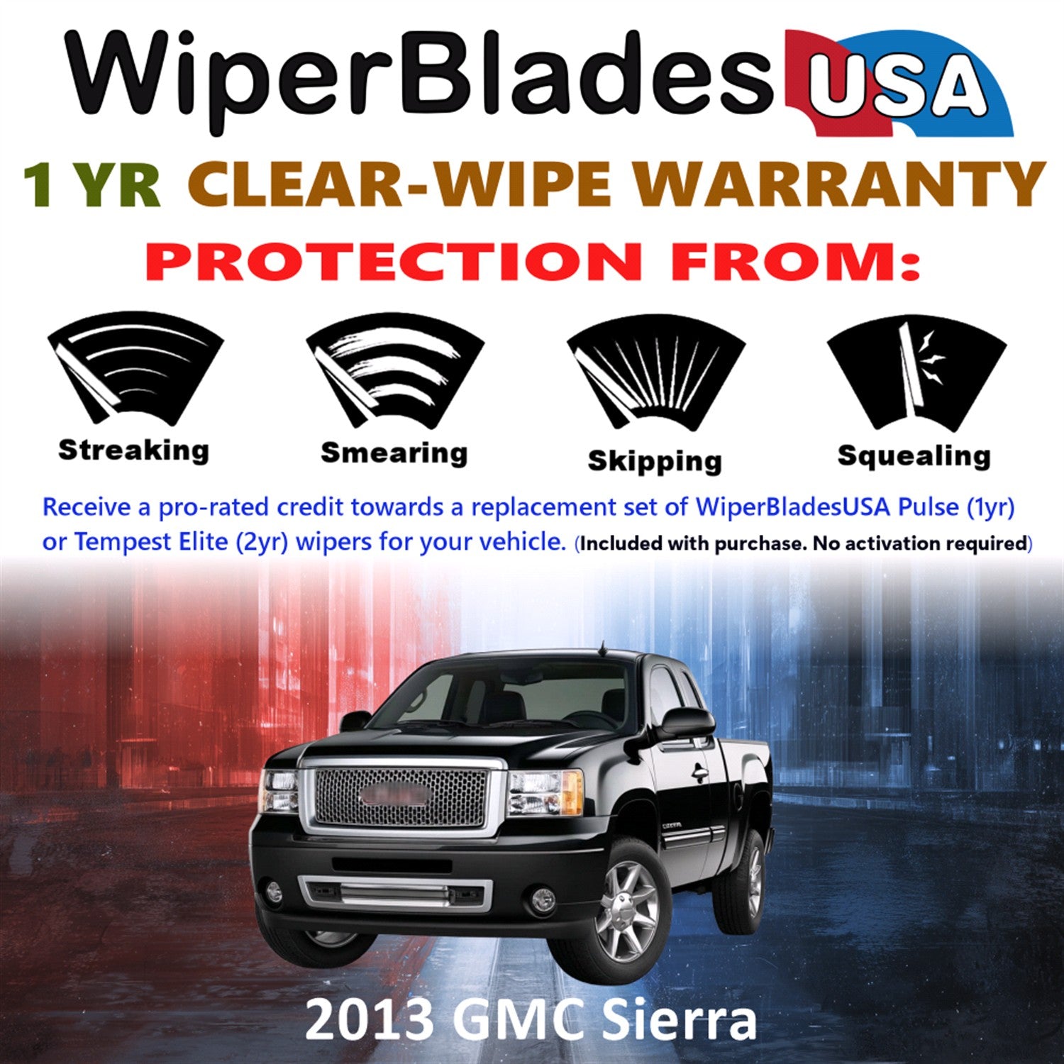 2013 GMC Sierra Front Wiper blades Set Includes 1yr Wear Warranty & Free Delivery